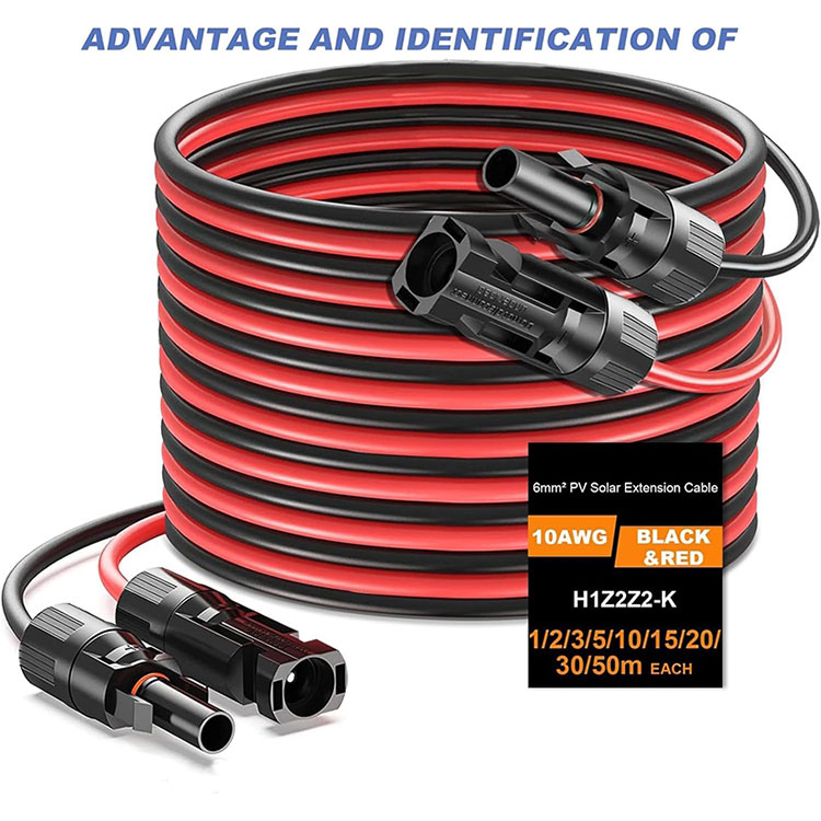 Cable d'extensió solar 10AWG d'enterrament directe de 50 peus